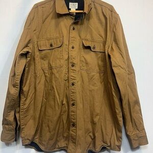 LL Bean Mens Flannel Lined Canvas Utility Jacket Size Large
